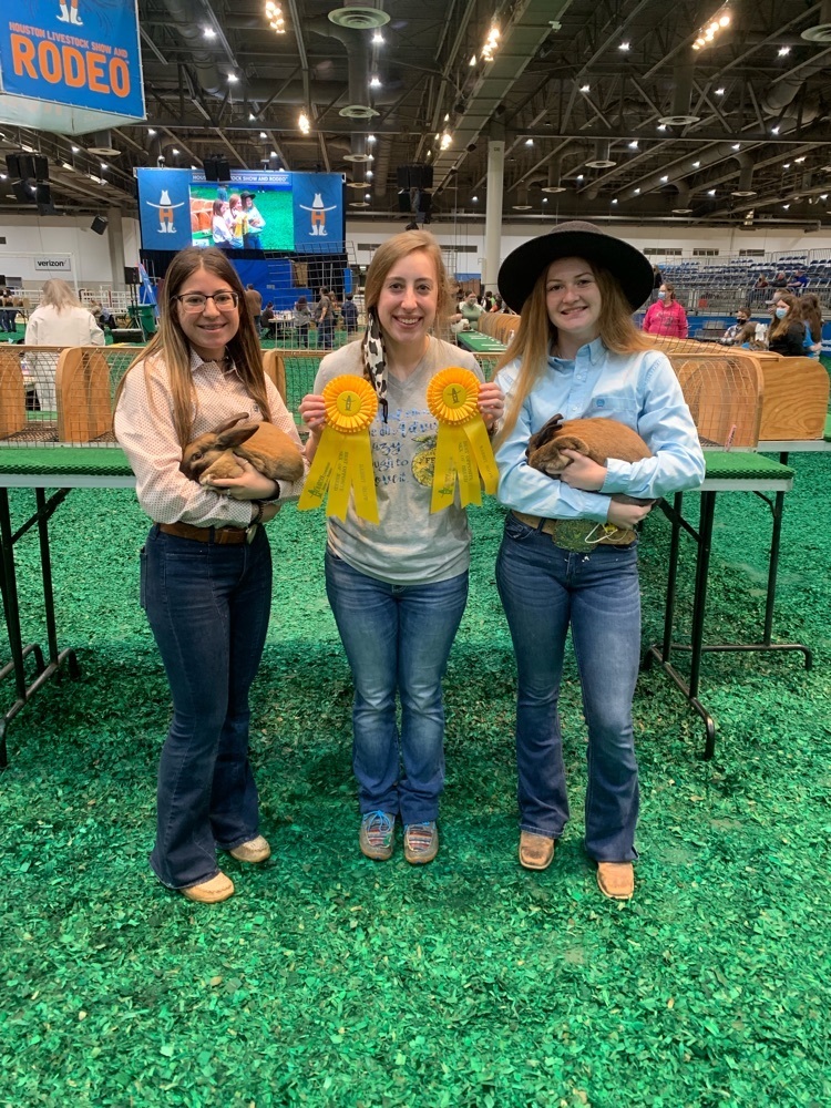 Salinas and Weaver with their winning Cinnamon Rabbits