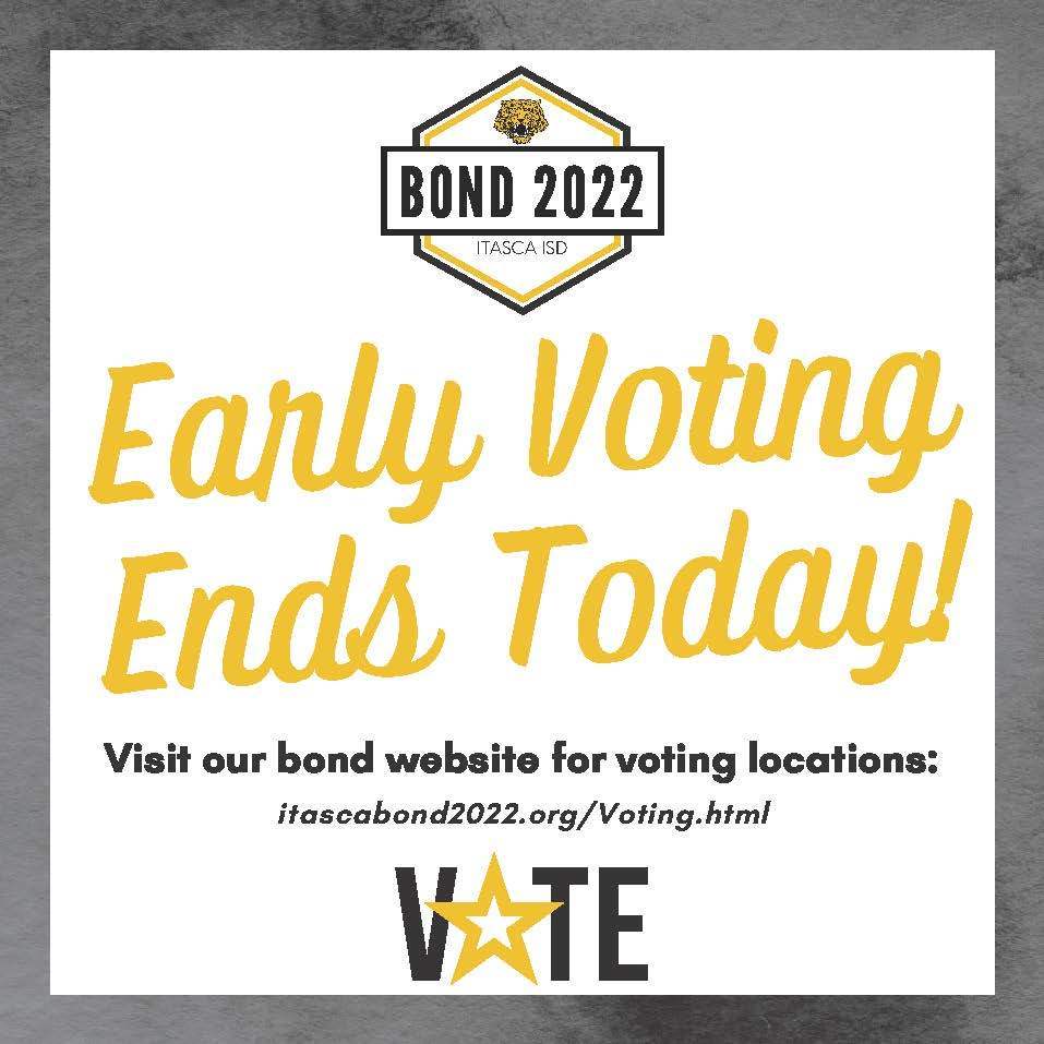 Itasca ISD Bond Early Voting Ends Today