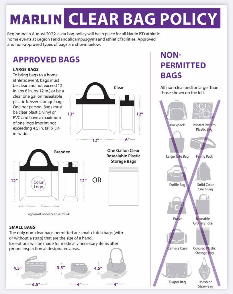 Marlin Clear Bag Policy